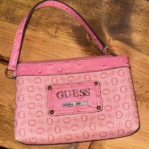 GUESS Logo Coral Wristlet